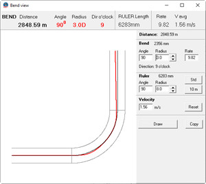 Отрисовка 90-градусного заводского отвода с радиусом гиба R=3xD и автоматический расчет его параметров